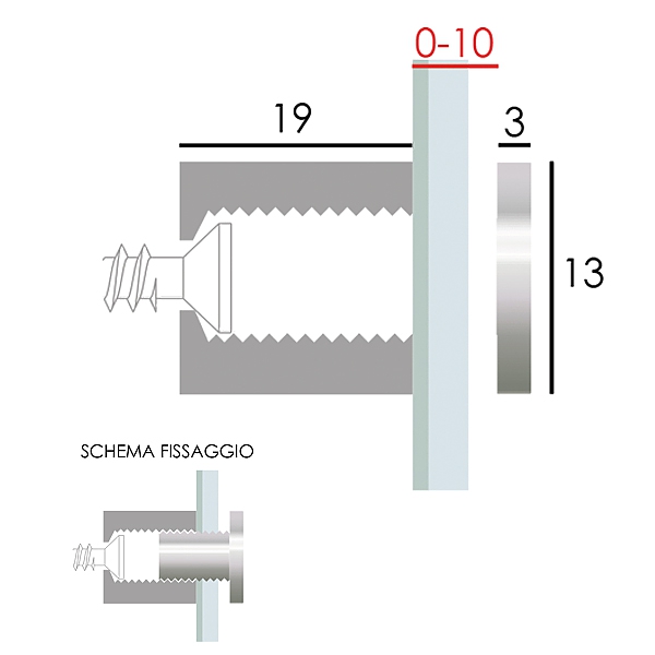 distanziali alluminio alluminio gold ramato per fissaggio a parete di targhe professionali 4
