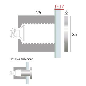 distanziali ottone cromato lucido maxi per fissaggio a parete di targhe professionali 4