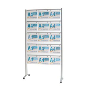 Espositore pubblicitario su ruote 15 tasche A4 orizzontale - immagine 1