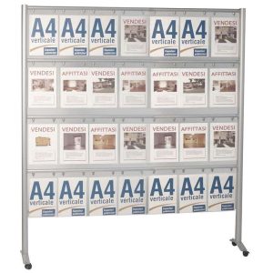 Espositore pubblicitario su ruote 28 tasche A4 verticale - immagine 1