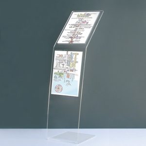 Leggio da pavimento a due tasche formato A4 (21 x 29.7 cm.) con base a L - immagine 4