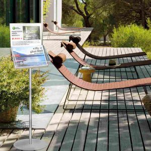 Porta riviste A4 (29.7 x 21 cm.) con montante in alluminio e crowner - immagine 2