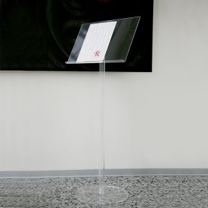 leggio pavimento plexiglass trasparente reggi libro a3 ambientato