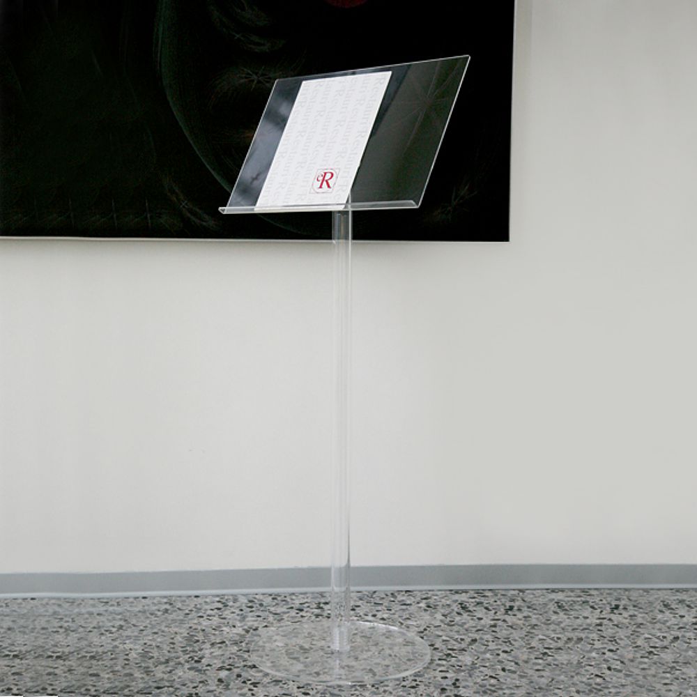 leggio pavimento plexiglass trasparente reggi libro a3 ambientato