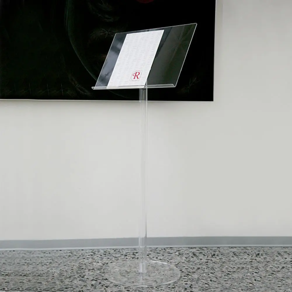 leggio pavimento plexiglass trasparente reggi libro a3 ambientato