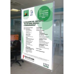 Portavvisi da vetro in acrilico ripiegato 50 x 70 cm. - immagine 1