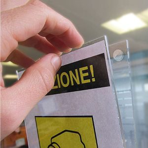 Portavvisi da vetro in acrilico ripiegato A5 verticale (15 x 21 cm.) - immagine 2