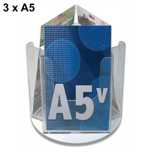 Desk top turning brochure Holder, 3 pockets format A5 - Image 1