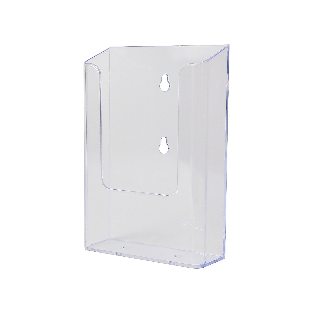 Portadepliant trasparente da parete con 1 tasca 1 3 A4 fori centrali