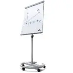 lavagna magnetica scrivibile autoportante con portablocco e base carrellata 2