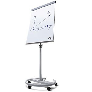 lavagna magnetica scrivibile autoportante con portablocco e base carrellata 2