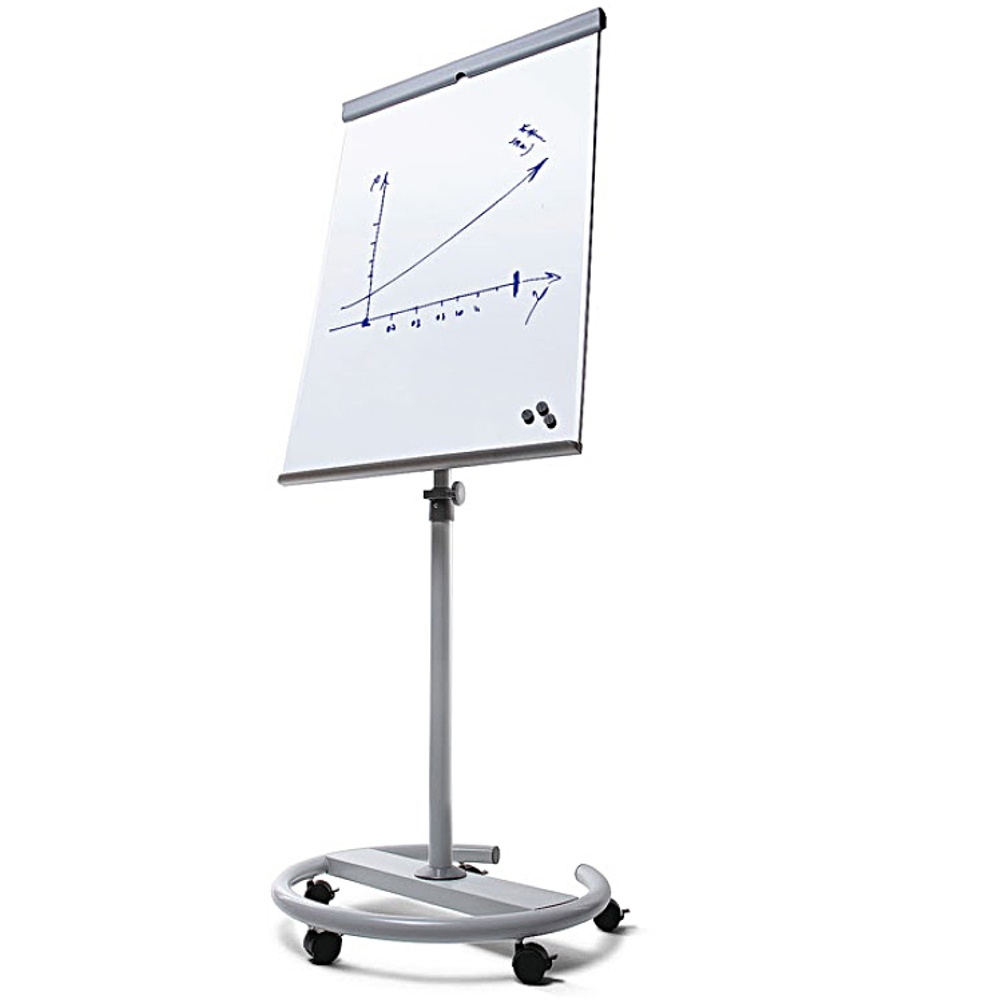 lavagna magnetica scrivibile autoportante con portablocco e base carrellata 2