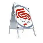 Cavalletto Bifacciale con cornici a scatto 70x100 e fondo in METALLO