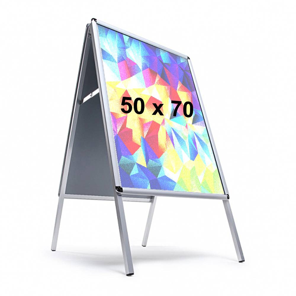 cornice a cavalletto bifacciale 50x70 fondo in metallo