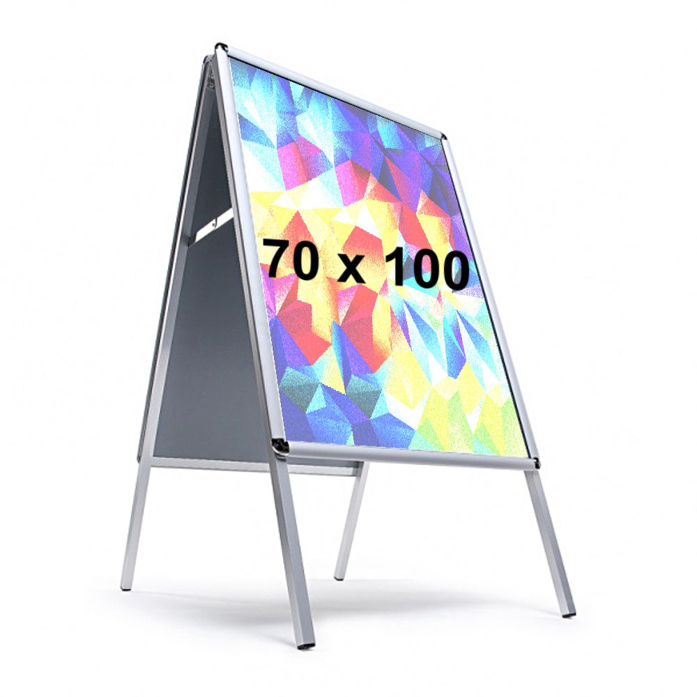 cornice a cavalletto bifacciale 70x100 fondo in metallo