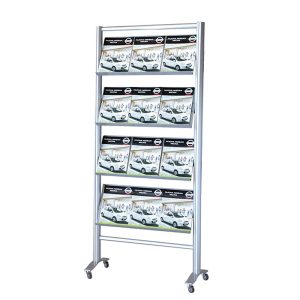 Espositore da pavimento su base carrellata STANDARD (3xA4) - immagine 1