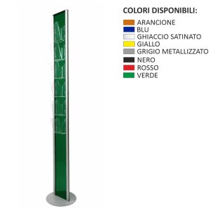 Espositore portadepliant da terra con 6 tasche 1 3 A4 con divisorio removibile disponibile in otto colori