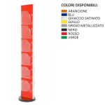 Espositore portadepliant girevole da terra con 12 tasche A4 con divisorio removibile disponibile in otto colori