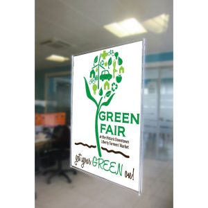 Portavvisi da vetro in acrilico ripiegato A6 verticale (10 x 15 cm.) - immagine 1