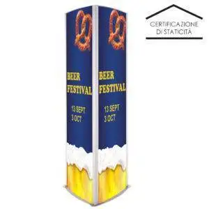 Totem trifacciale 70x250 PRO da interno e esterno