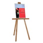 Cavalletto in legno porta cornici con maniglia