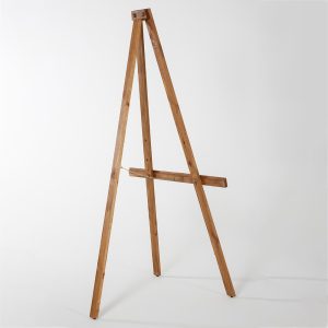 Cavalletto in legno porta cornici con maniglia dettaglio retro 2