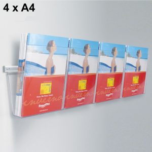 Portadepliant con barra di supporto a parete "Economy" 4 tasche A4 (21x29.7 cm.) - immagine 1