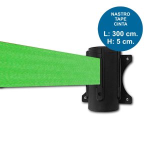 Avvolgitore con attacco a muro e nastro verde serie Classic - immagine 1