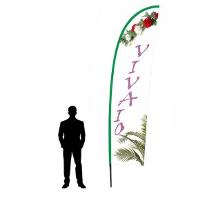 Bandiera pubbicitaria a ala h 4 completa di stampa