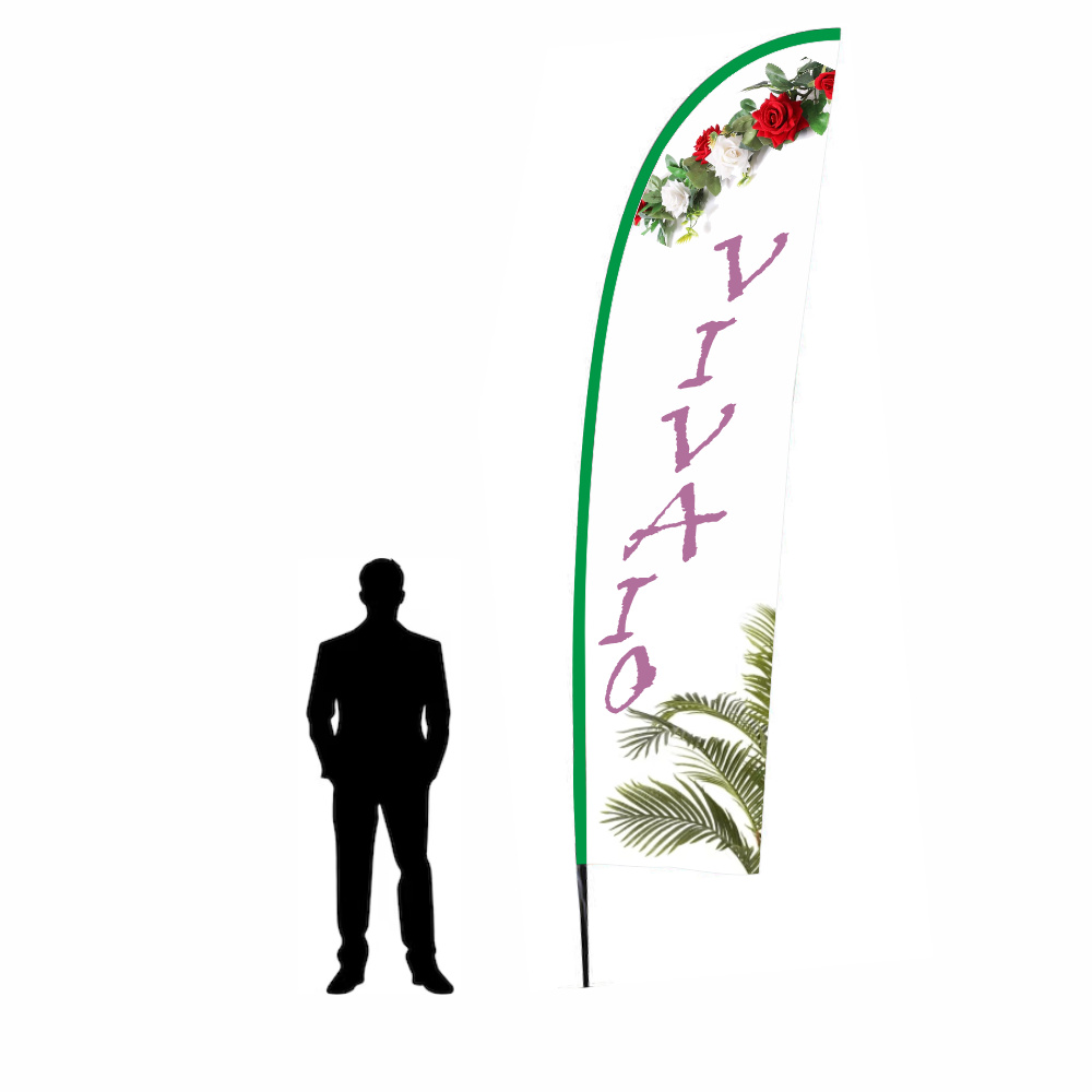 Bandiera pubbicitaria a ala h 4 completa di stampa