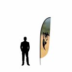 Bandiera pubbicitaria a piuma h 3 completa di stampa