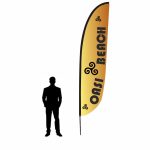 Bandiera pubbicitaria a piuma h 4 completa di stampa