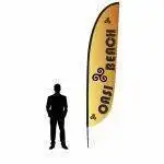 Bandiera pubbicitaria a piuma h 4 completa di stampa