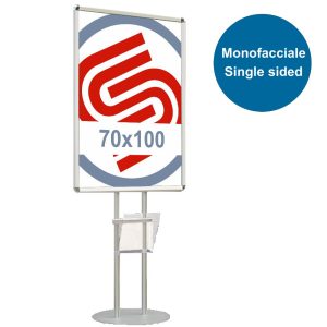 Floor standing Snap Frame, single face 70x100 with pocket for brochures A4 - Image 1