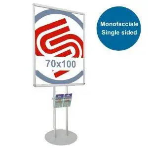 <p>Floor standing Snap Frame single face 70x100 with pocket for brochures 1/3 of A4 - Image 1
