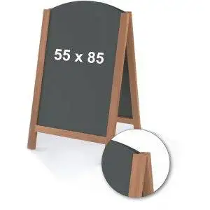 Lavagna a cavalletto bifacciale con cornice in legno FAST SWITCH FLAT 55x85 finiture in teak.