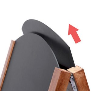 Lavagna a cavalletto bifacciale con cornice in legno FAST SWITCH FLAT 68x120 finiture in teak. - immagine 3