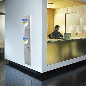 Wall mounted BrochuresHolder,  single face, 4 pockets, format A4 - Image 2