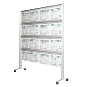 Espositore pubblicitario su ruote 16 tasche A3 orizzontali - immagine 1