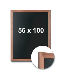 Notice board with wooden frame FLAT 56 x100, teak finishing - Image 1