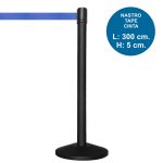 Colonnina-segna-percorso-nera-con-nastro-blu-di-3-metri