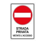 cartello alluminio 333x500 strada privata vietato l accesso