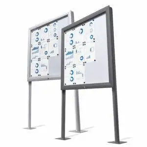 IP56 outdoor bulletin boards with floor posts