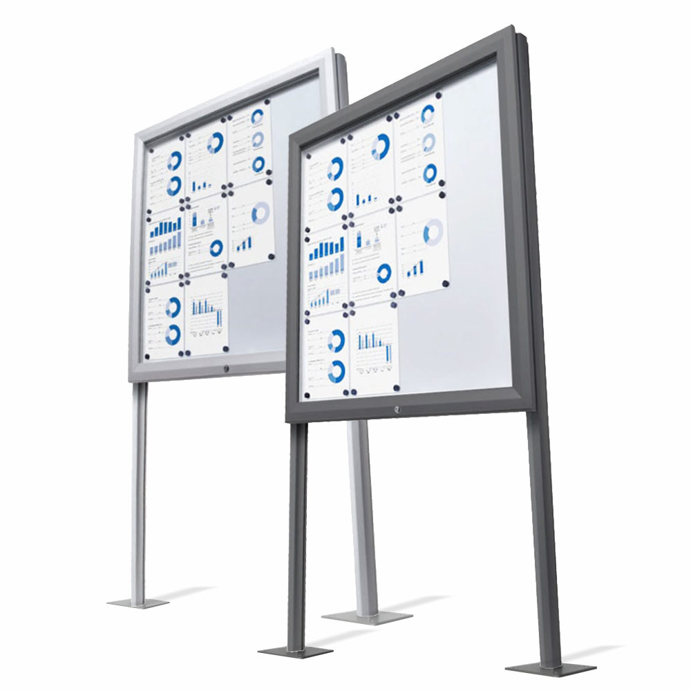 Bacheche esterno con certificazione IP56 coppia montanti H 200 cm per fissaggio a terra disponibili vari formati