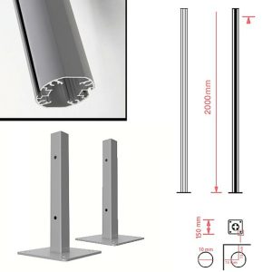 Outdoor Blackboard City line, IP56 certified, with a pair of uprights H 200 cm - Image 3
