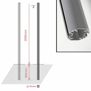 Bacheche linea City da esterno certificate IP56 con coppia di montanti da H 250 cm. da interramento – Image 2