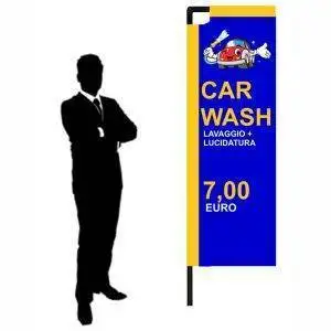 Bandiera pubblicitaria rettangolare H 200 completa di stampa - immagine 1