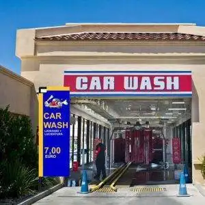 Bandiera pubblicitaria rettangolare H 200 completa di stampa - immagine 2