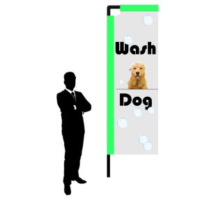 Bandiera pubblicitaria rettangolare H 300 completa di stampa – Image 1