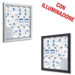 Bacheca da esterno led 12xa4 con certificazione IP56 e apertura a ribalta disponibile in grigio gotico e silver